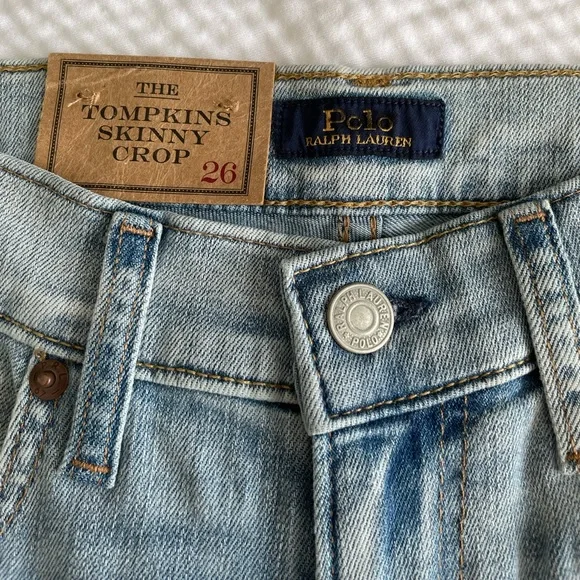 Polo Ralph Lauren Distressed Tompkins Skinny Crop Jeans - Picture 10 of 13
